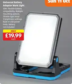 Aldi Universal Battery Adaptor Work Light offer