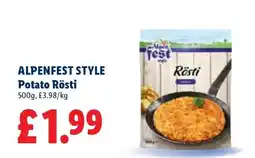 Lidl ALPENFEST STYLE Potato Rösti offer