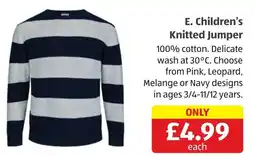 Aldi E. Children's Knitted Jumper offer
