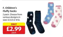 Aldi F. Children's Fluffy Socks offer