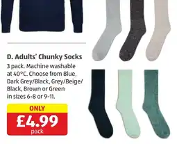 Aldi D. Adults' Chunky Socks offer