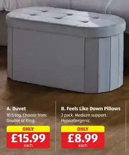 Aldi Feels Like Down Pillows offer