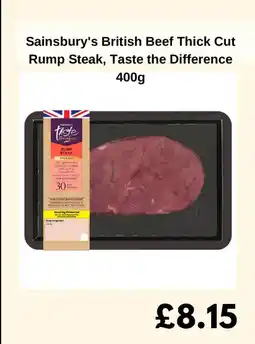 Sainsbury's Sainsbury's British Beef Thick Cut Rump Steak, Taste the Difference offer