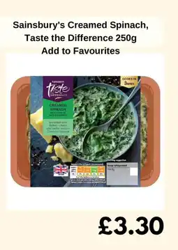 Sainsbury's Sainsbury's Creamed Spinach, Taste the Difference Add to Favourites offer