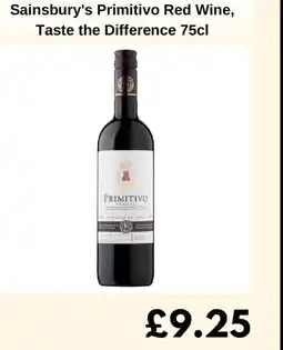 Sainsbury's Sainsbury's Primitivo Red Wine, Taste the Difference offer