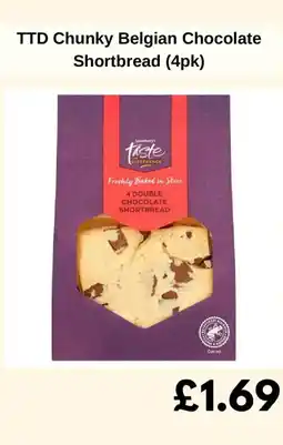 Sainsbury's TTD Chunky Belgian Chocolate Shortbread (4pk) offer