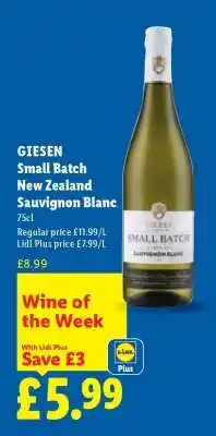 Lidl GIESEN Small Batch New Zealand Sauvignon Blanc offer