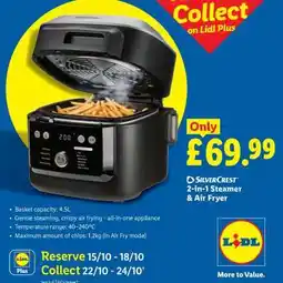 Lidl SilverCrest 2-in-1 Steamer & Air Fryer offer