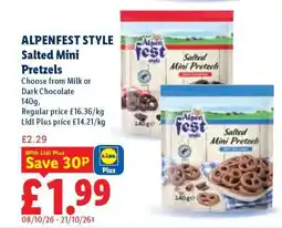 Lidl ALPENFEST STYLE Salted Mini Pretzels offer