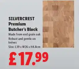 Lidl SILVERCREST Premium Butcher’s Block offer