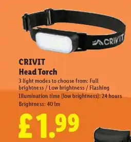 Lidl CRIVIT Head Torch offer