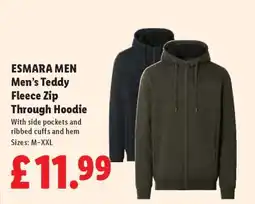 Lidl ESMARA MEN Men’s Teddy Fleece Zip Through Hoodie offer