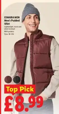 Lidl ESMARA MEN Men's Padded Gilet offer