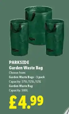 Lidl Parkside Garden Waste Bag offer