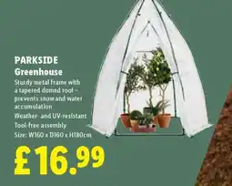 Lidl Parkside Greenhouse offer