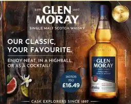 Bestway Glen Moray Single Malt Scotch Whisky offer