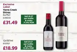 Bestway Yarra Creek Shiraz 6x75cl offer