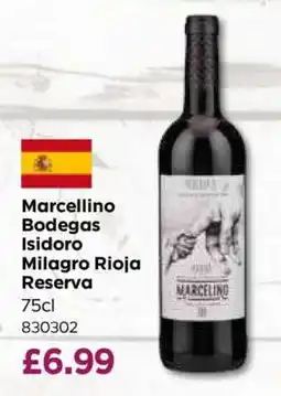 Bestway Marcellino Bodegas Isidoro Milagro Rioja Reserva offer