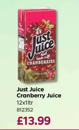 Bestway Just Juice Cranberry Juice offer