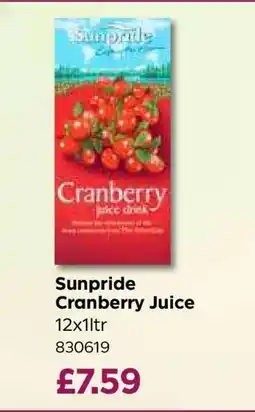 Bestway Sunpride Cranberry Juice offer