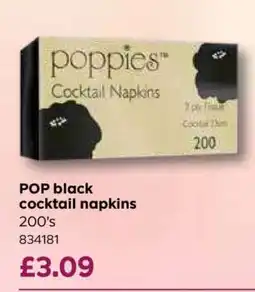Bestway POP black cocktail napkins offer