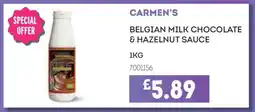 Bestway CARMEN'S BELGIAN MILK CHOCOLATE & HAZELNUT SAUCE offer