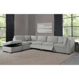Costco Thomasville Rockford Grey Modular Sofa with Power Footrest offer