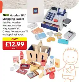 Aldi Wooden Till/Shopping Basket offer