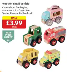 Aldi Wooden Small Vehicle offer