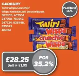 Bestway Cadbury twirl wispa crunchie wispa gold offer