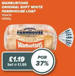 Bestway Warburtons original soft white farmhouse loaf offer