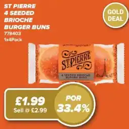 Bestway St pierre 4 seeded brioche burger buns offer