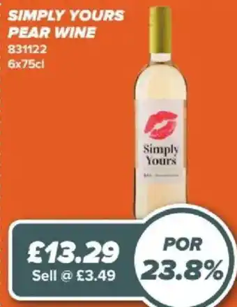 Simply Yours pear wine