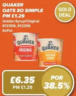 Bestway Quaker oats so simple offer