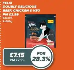 Bestway Felix doubly delicious beef, chicken & veg offer
