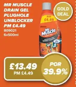 Bestway Mr Muscle drain gel plughole unblocker offer