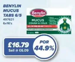 Bestway Benylin mucus cough & cold offer