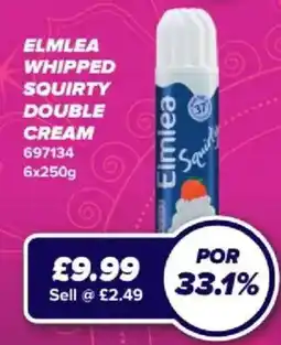 Bestway Elmlea whipped squirty double cream offer