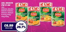 Bestway Del Monte peach slices in juice offer