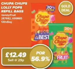 Bestway Chupa Chups lolly pops refill bags offer
