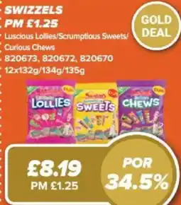 Bestway Swizzels lollies/scrumptious sweets/curious chews offer