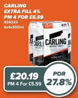 Bestway Carling extra fill offer