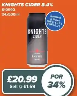 Bestway Knights cider offer