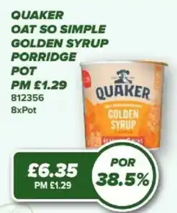 Bestway Quaker oat so simple golden syrup porridge pot offer