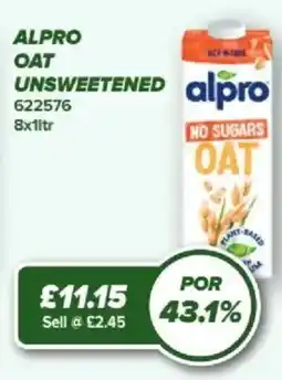 Bestway Alpro oat unsweetened offer