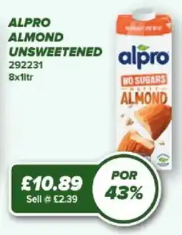Bestway Alpro almond unsweetened offer