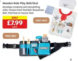 Aldi Wooden Role Play Belt/Vest offer