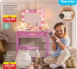 Aldi Wooden Vanity Table offer