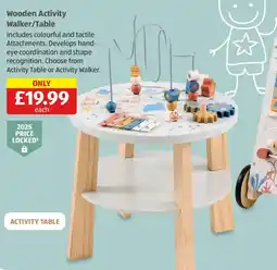 Aldi Wooden Activity Walker/Table offer