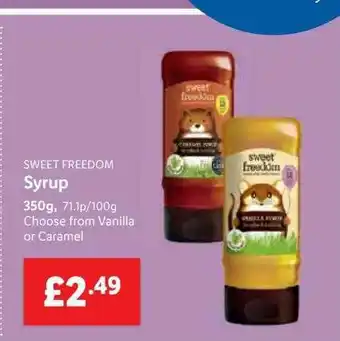 Lidl Sweet Freedom Syrup Choose From Vanilla Or Caramel offer
